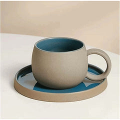 1pc Ceramic Coffee Cup And Saucer, Korean-Style Ins Style Retro Hand-Knotted Mug, High-Looking Fresh Breakfast Milk Cup, Office Water Cup, Tea Cup, Suitable for Home Use, Parties, Gift Giving