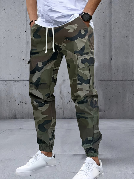 Men's Three-pc Cargo Pants, Solid Color Multi-Pocket Casual Outdoor Sports Trousers, Suitable for Spring, Summer, and Autumn