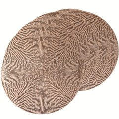 6pcs Round PVC Hollow-Out Placemats | Gold/Silver/Rose Gold | 15