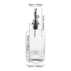 2pcs Olive Oil Dispenser Bottle for Kitchen, Glass Oil and Vinegar Dispenser Set, Coffee Syrup Dispenser, Kitchen Cooking Tools, 350ml/ 500ml, Silver/ Gold