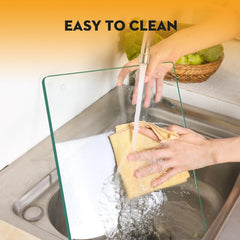 2 Pack of 40 * 30cm Safe Hygienic Glass Chopping Board, Worktop Savers，Clear Chopping Board Glass Tray for Kitchen Counter