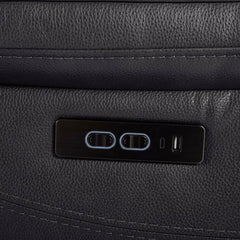 Gilman Creek Wylder Dark Grey Leather Power Reclining Sectional Sofa