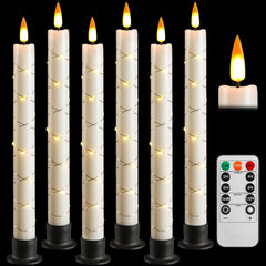 Da by 3 Flameless Window Candles with Remote Control & Timer, Battery Powered Surround Fairy Lamp, 9.6