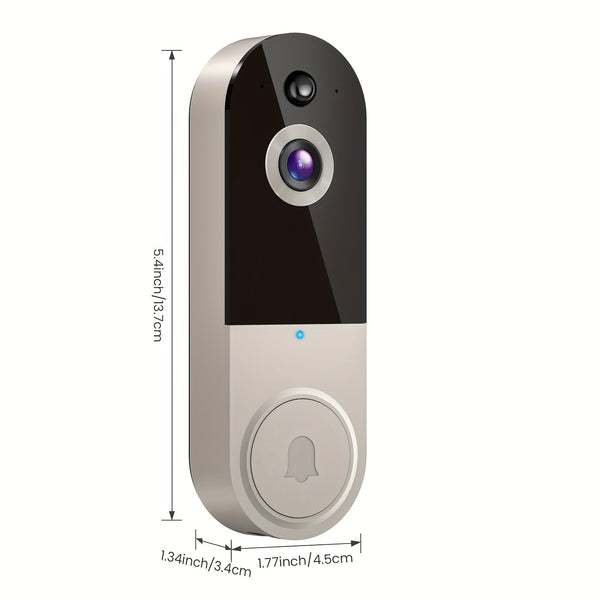 2K Wireless Video Doorbell Camera, AI Human Detection, Night Vision, Instant Alert, 2-Way Audio, 2.4G WiFi, Rechargeable Battery, Cloud Storage, Video Doorbell Camera Wireless, Video Camera Wireless Doorbell (Without Receiver)