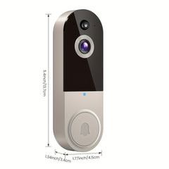 2K Wireless Video Doorbell Camera, AI Human Detection, Night Vision, Instant Alert, 2-Way Audio, 2.4G WiFi, Rechargeable Battery, Cloud Storage, Video Doorbell Camera Wireless, Video Camera Wireless Doorbell (Without Receiver)