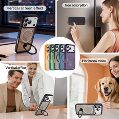TECH SENSE Magnetic Case for iPhone with Stand, Compatible with MagSafe, Foldable Stand, Full Camera Lens Protection, Scratch-Resistant Translucent Matte Shockproof Phone Cover