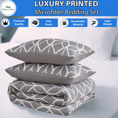 Microfiber Printed Bedding Set | Ultra Soft Duvet Quilt Cover Lightweight & Breathable Fabric | Elegant Patterned Design for Modern Bedrooms | Available in King Size | Machine Washable, Quick Dry & Long Lasting Comfort | LOCAL WAREHOUSE Dispatch | Trusted