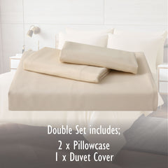 Duvet Cover Set with Matching Pillowcase Microfibre Wrinkle Resistant with Quick Popper Fastening