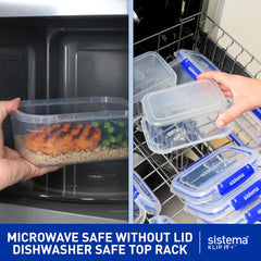 Sistema KLIP IT plus Leakproof Food Storage Containers | 1 L | Airtight, Stackable & Nestable Meal Prep Containers with Lids | School Lunch Boxes | 3 Count