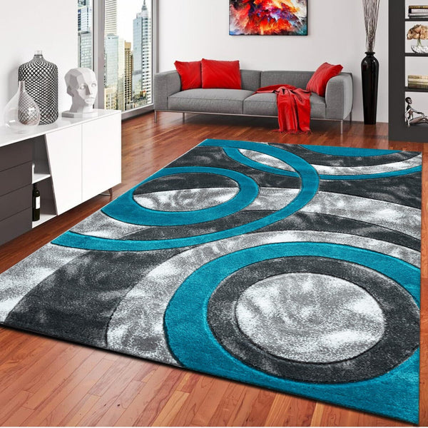 1pc Shaggy Rug – Retro Circle Pattern Dense-Pile Design – Super Soft, Non-Shed, Durable – Ideal for Bedroom, Living Room, Kitchen & Indoor Flooring