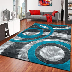 1pc Shaggy Rug – Retro Circle Pattern Dense-Pile Design – Super Soft, Non-Shed, Durable – Ideal for Bedroom, Living Room, Kitchen & Indoor Flooring