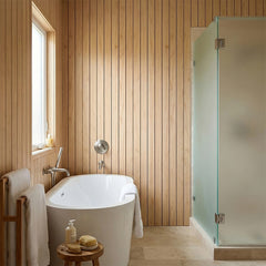 1pc 3D Imitation Wood Grain Grille Wall Panels, 300*40cm, Self-adhesive Vertical Stripe Wall Stickers, Peel and Stick, TV Background Decoration Stickers for Bedroom and Living Room, Kitchen and Bathroom Wall Renovation Stickers, Ideal for Renovating Livin