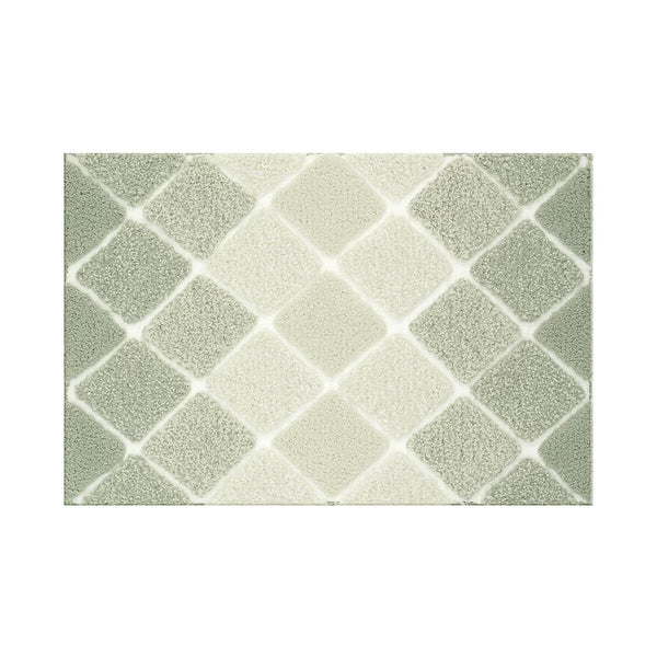 Mon Chateau Diamond Plush Bath Mat in Green, 60 X 91 Cm