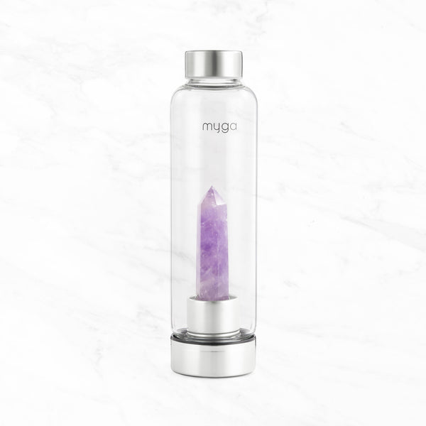 Crystal-Infused Water Bottle – 7200ml Premium Steel & Glass Hydration Bottle with Natural Healing Stones for Stress Relief, Mental Clarity & Spiritual Wellness
