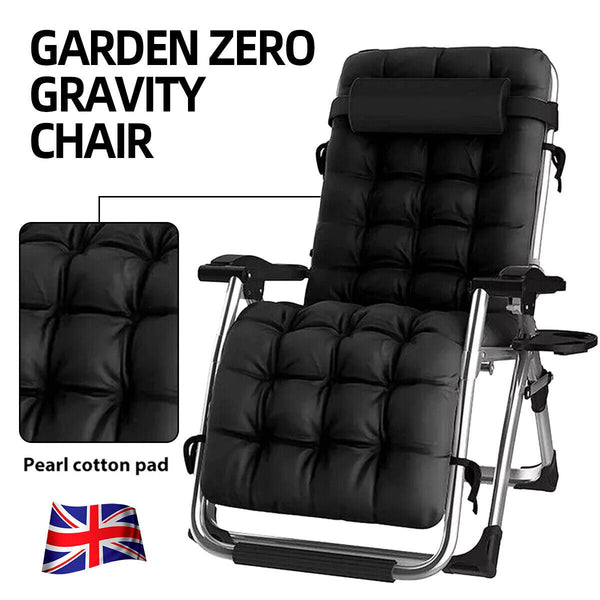 NEW Zero Gravity Chair Reclining Sun Lounger Outdoor Garden Folding Adjustable