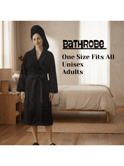 Mens and Ladies Shawl Collar Bathrobe 100% Egyptian Cotton Unisex Shawl Collar Dressing Gown Terry Towelling Bathrobe One Size