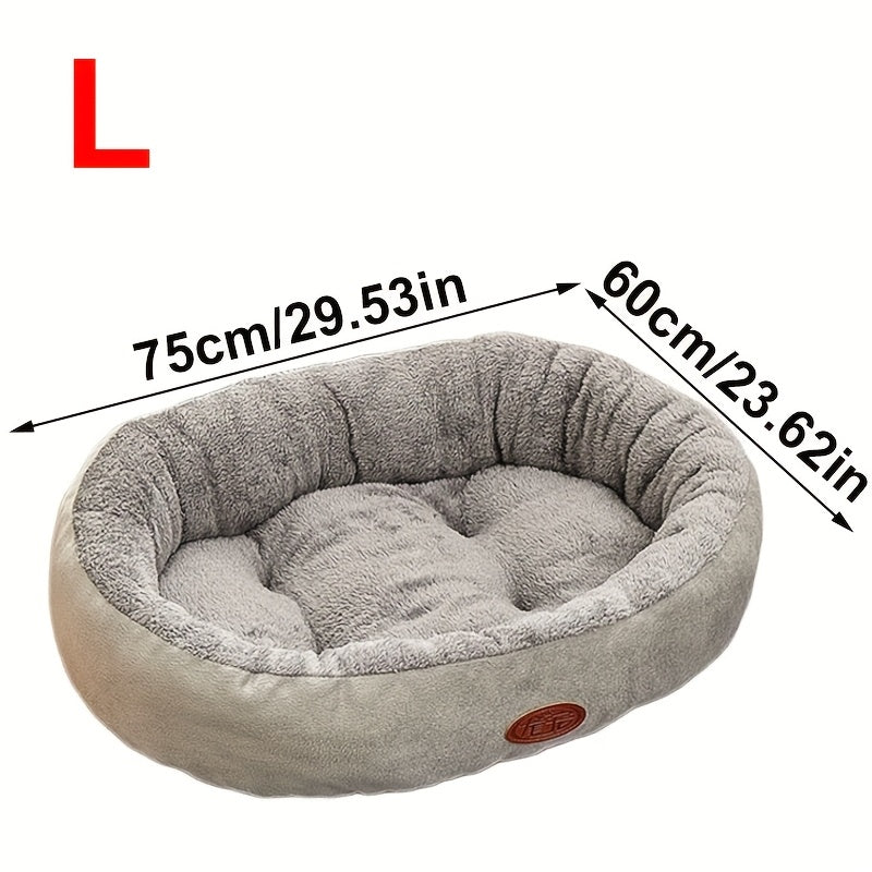 Luxury Soft Washable Pet Bed - Plush Warm Dog & Cat Cushion with Rounded Edges, Cozy Modern Bed for Small to Large Pets, Durable Easy-Clean Fabric, S/M/L/XL Sizes, Indoor/Outdoor Use, No Assembly Required, Ideal for Puppies & Kittens, Puppy Bed