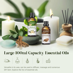 AESHORY Rose Essential Oil 100Ml, 100% Pure Natural Rose Oil for Diffuser, Humidifier, Aromatherapy, Better Sleep, Skin Care, Perfume & Candle Making