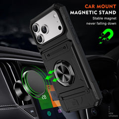 Phone Case - Premium Case Featuring a Concealed Card Slot for Two Cards, a 360° Rotating Kickstand, And a Robust Dual-Layer Design That Offers Shock Resistance for Iphone 17 Pro Max, 16, 15, 14, 13, And Air Plus. This Black Cover Is Non-Slip