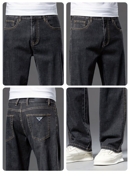 Geng Yuanshi High-End Summer Men's Jeans New Trend Fashion Straight-Leg Light Business Stretch Denim Pants