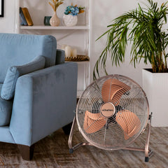 Schallen Copper Metal High Velocity Cold Air Circulator Adjustable Floor Fan with 3 Speed Settings (14