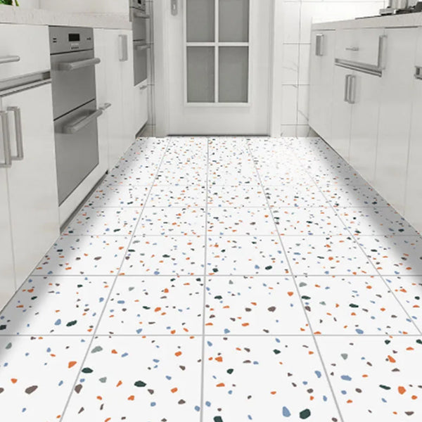 Terrazzo Matte Floor Wallpaper Peel and Stick Wall Tiles Contact Paper Vinyl Sticky Back Plastic for Countertops Waterproof Self Adhesive Removable Cabinets Kitchen Bedroom Furniture 60cm x 500cm