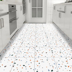 Terrazzo Matte Floor Wallpaper Peel and Stick Wall Tiles Contact Paper Vinyl Sticky Back Plastic for Countertops Waterproof Self Adhesive Removable Cabinets Kitchen Bedroom Furniture 60cm x 500cm