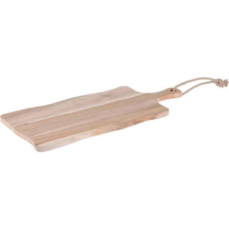Teak Wood Cutting and Serving Board 49x20cm - Natural Wooden Chopping Board with Hanging Cord, Kitchen Serving Platter