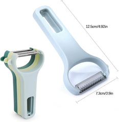 Vegetable Peelers for Kitchen, 3 Stainless Steel Blades Straight/Serrated/Julienne Peeler, Y Shape for Carrot Cucumber Potato Veggie Fruit (3 Color Set, Regular-Steel Blades)