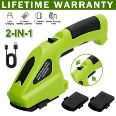 Cordless Hedge & Grass Trimmer, Portable 2-in-1 Electric Handheld Hedge Trimmer & Pruner, Easy to Use for Professionals and Homeowners, Hedge Trimmer Electric, Home Gardening Tool, Comfortable Grip Handle, Durable Construction.