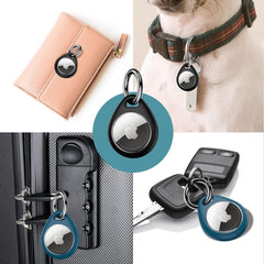 Unbreakcable 360° Protective Case for Airtag, [4-Pack] Airtags Keyring Holder, Scratch-Resistant, Lock Design, Keychain for Airtag, TPU Full Cover Case for Key, Bag, Luggage, Pet Collar (Black & Blue)