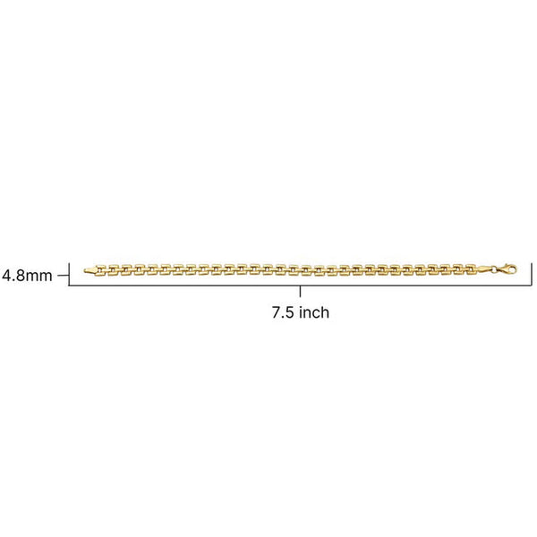 14Ct Yellow Gold Square Link Bracelet