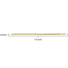 14Ct Yellow Gold Square Link Bracelet