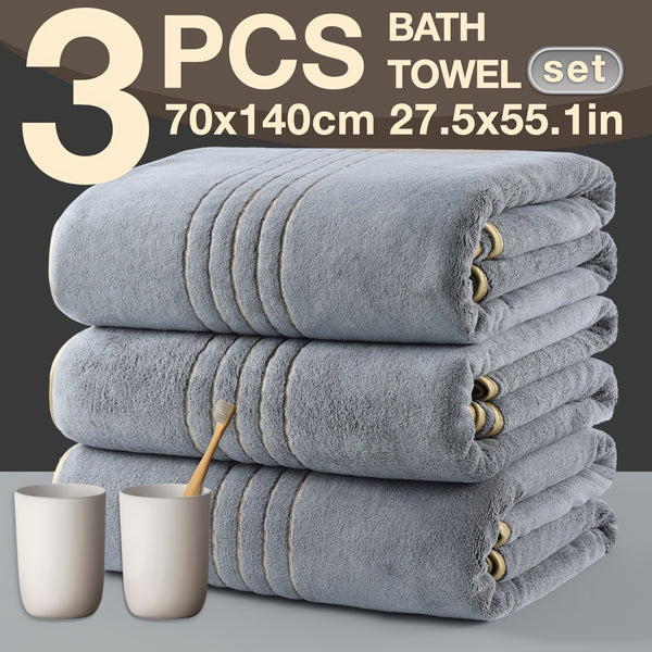 3pcs Coral Velvet Bath Towel Household Chest Bath Towel Coral Velvet Bath Towel Super Absorbent Bath Towel Soft Absorbent Adult Bath Towel Manufacturers Wholesale