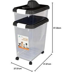 Prime Paws 3-Piece Pet Food Storage Container – Airtight Pet Food Container with Plastic Measuring Scoop, Dry Food Dispenser, for Pets, Dogs, Cats, and Animals
