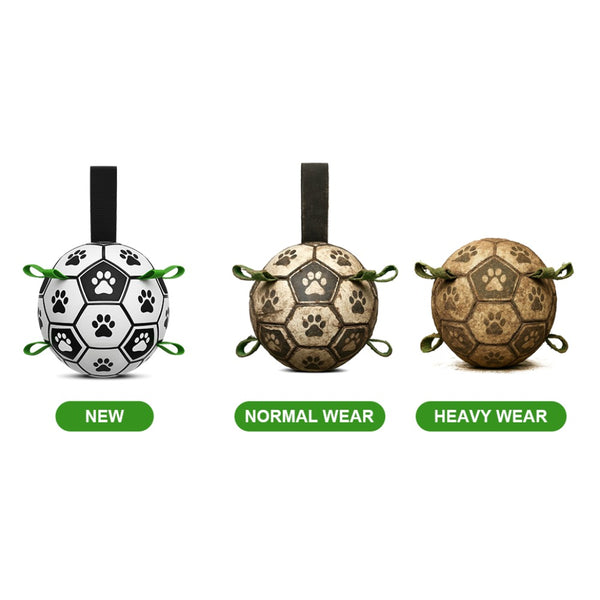 Dog Fetch Ball with Grab Straps for Small and Medium Dogs Durable Pet Play Ball for Outdoor Training Water Play and Daily Exercise