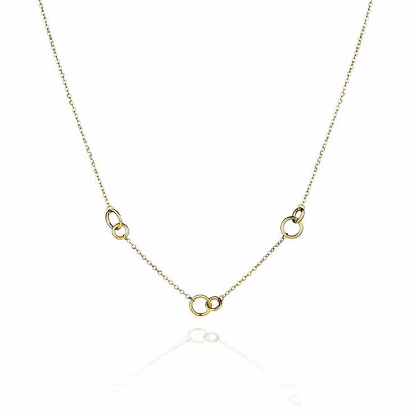 14Ct Yellow Gold Love Rings Necklace