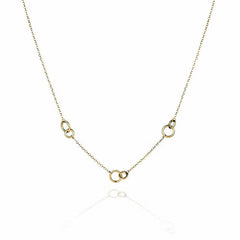 14Ct Yellow Gold Love Rings Necklace