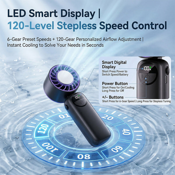 2-in-1 High-Speed Cooling Fan: Built-in Gel Ice Pack for summer, Perfect for Office, Travel & Outdoors