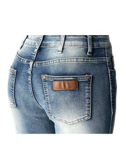 Women's High-Waist Flared Jeans, Vintage Light Blue Stone-Washed Distressed Stretch Denim, Bootcut Jeans, Y2K Vintage Street Style, Jeans, Versatile Long Jeans for Daily Casual Wear, Women's All-Season Style