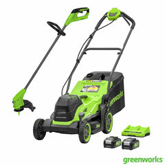 Greenworks 48V 36Cm Cordless Lawn Mower & 24V 25Cm Line Trimmer Bundle