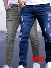 Gengyuan Shi - Men'S Casual Stretch Pants 2pcs Set