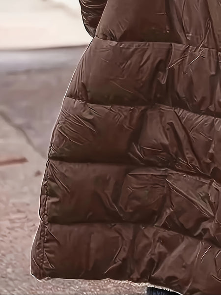 Winter New Women's Double-Sided Raglan Sleeve Hooded Jacket, Outdoor Street Style Casual Autumn Winter Long Warm Windproof Fashion Solid Color Slim Long Sleeve Padded Coat