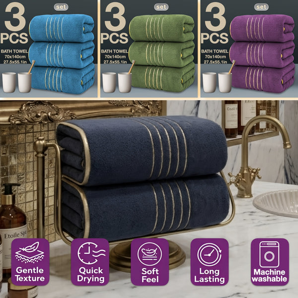 3pcs Coral Velvet Bath Towel Household Chest Bath Towel Coral Velvet Bath Towel Super Absorbent Bath Towel Soft Absorbent Adult Bath Towel Manufacturers Wholesale