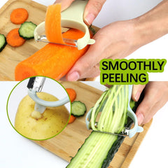 Vegetable Peelers for Kitchen, 3 Stainless Steel Blades Straight/Serrated/Julienne Peeler, Y Shape for Carrot Cucumber Potato Veggie Fruit (3 Color Set, Regular-Steel Blades)