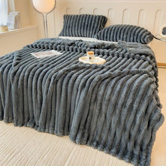 Luxurious Faux Rabbit Fur Throw Blanket