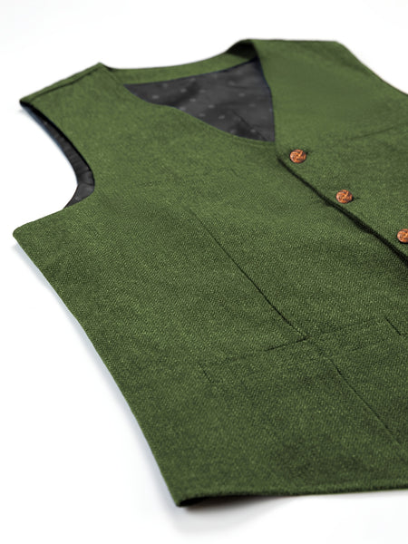 Men'S Vest Wool Blend Herringbone Vintage Men'S Fashion Vest, Groom Best Man Formal Wedding Party Casual Vest