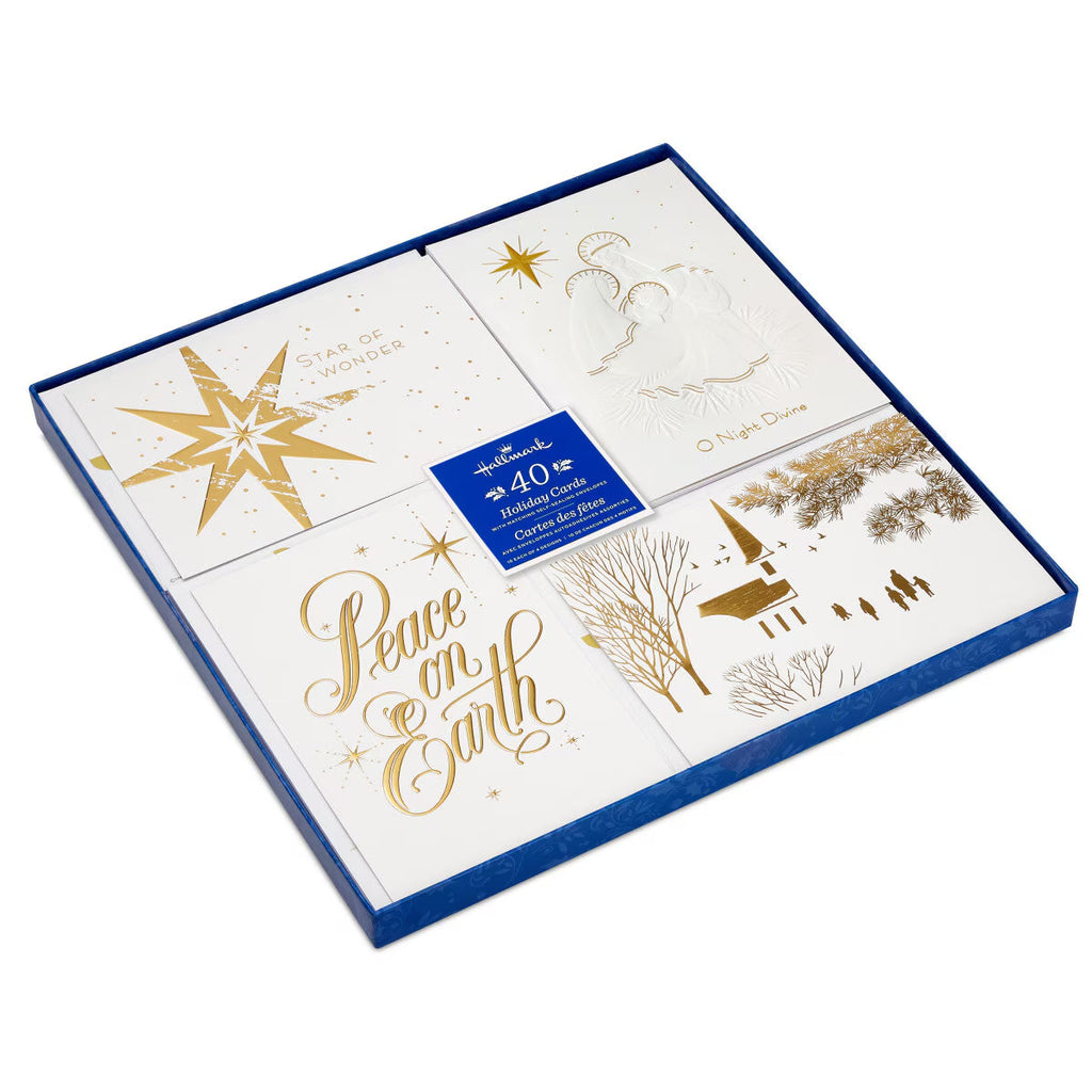 Hallmark Hand Crafted Christmas Card Assortment: Peace on Earth - 40 Pack