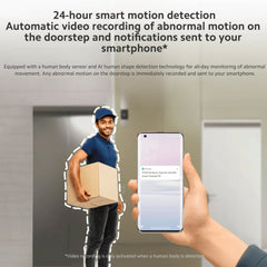 Xiaomi Smart Doorbell 3s,180° Ultra-Wide View 2k Resolution,Superior Night Vision,Professional Ip65 Water,Two Power Supply Modes 5200mah Battery, Free, Rolling 72-Hour Cloud Storage