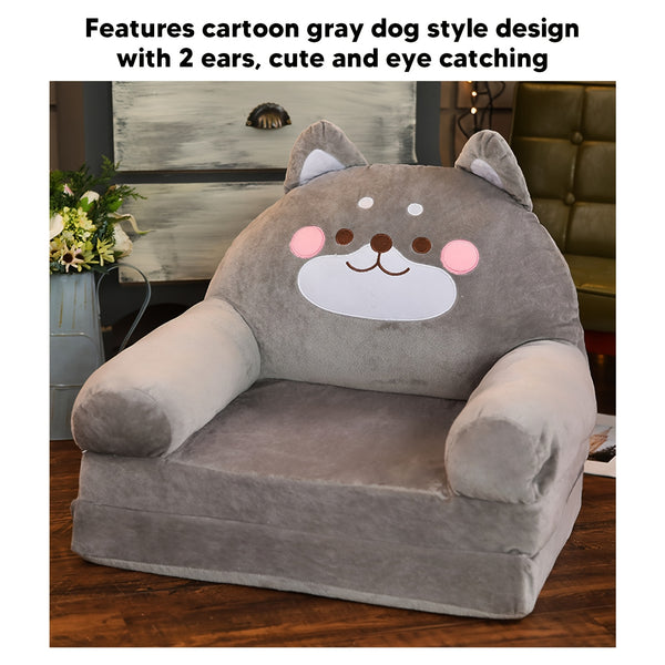 Cozy Kid Folding Sofa, Plush, Washable Lounge Chair for Playroom & Nursery, Foldable Soft Toddler Chair for Reading Relaxing Sleeping